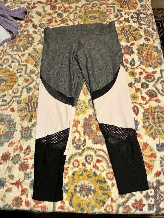 PINK Victoria's Secret Pants - Pink - Victorias Secret Multi-Color Mesh Leggings - MEDIUM